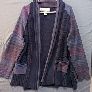 Women's Multicolor Open Front Sweater
